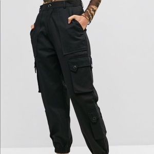 Black cargo jobber pants